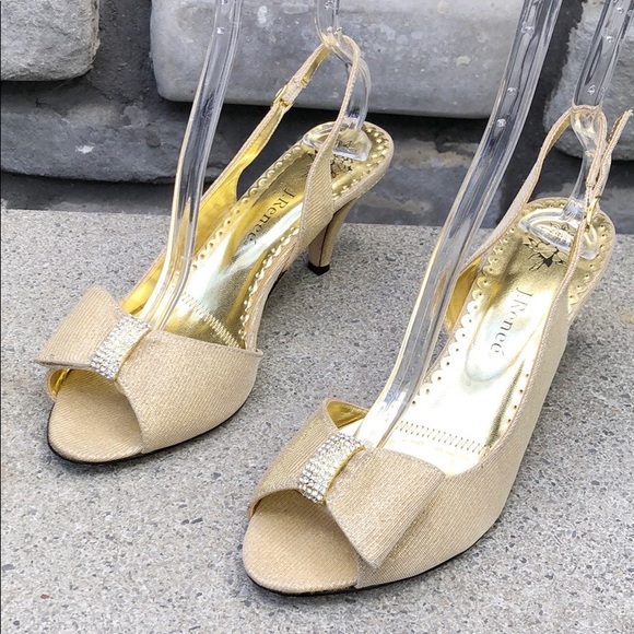 J Renee Shoes - 3 🟪 for $40 
Gold Sling Backs by J Renee EUC sz 8.5